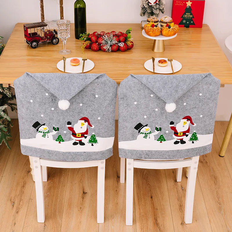 Decorative Christmas pattern chair cover by Trendsi featuring festive holiday design on fabric, perfect for holiday decorating.