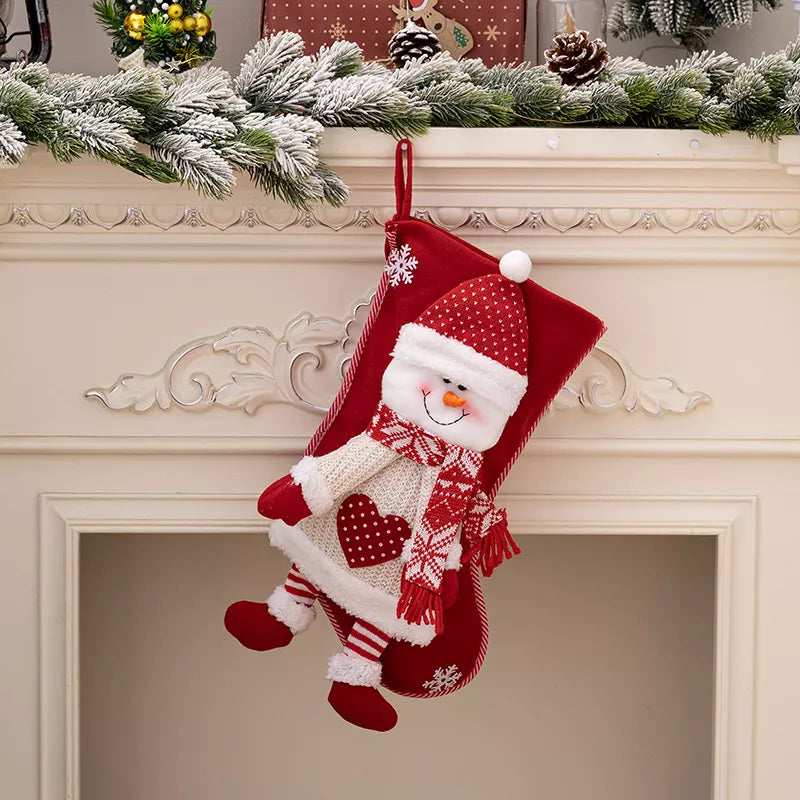 Decorative Christmas stocking hanging widget by Trendsi, featuring festive design with a loop for easy hanging on Christmas decor.