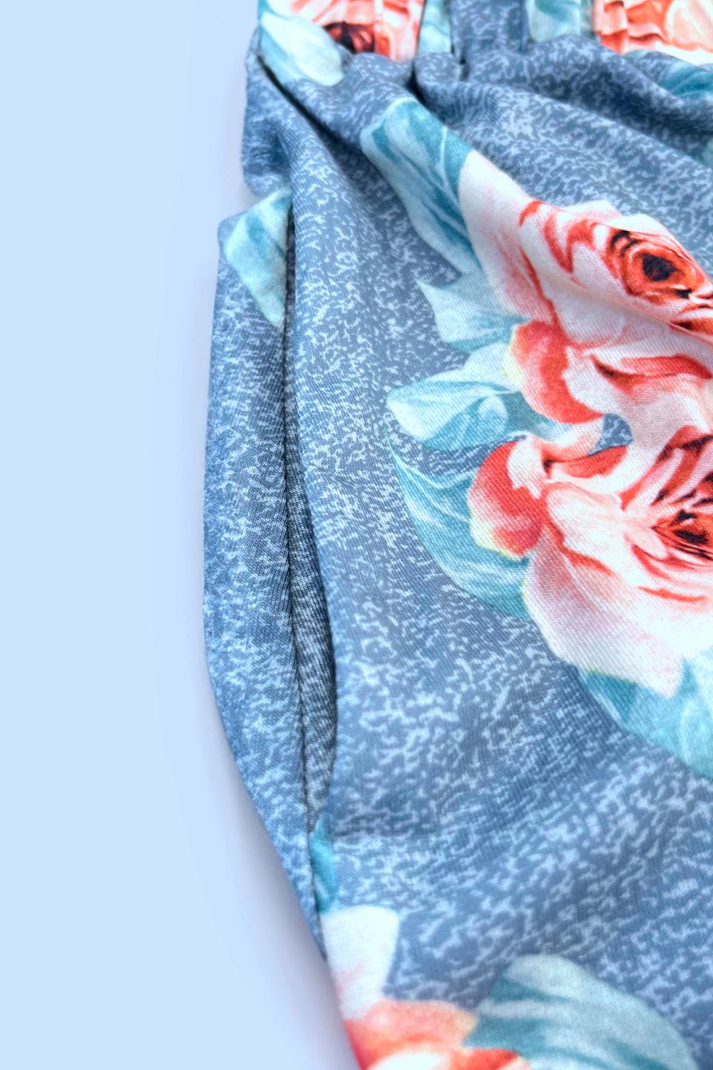 Trendsi double take printed sleeveless casual dress with front buttons, ruched waist, side slit, and pockets.