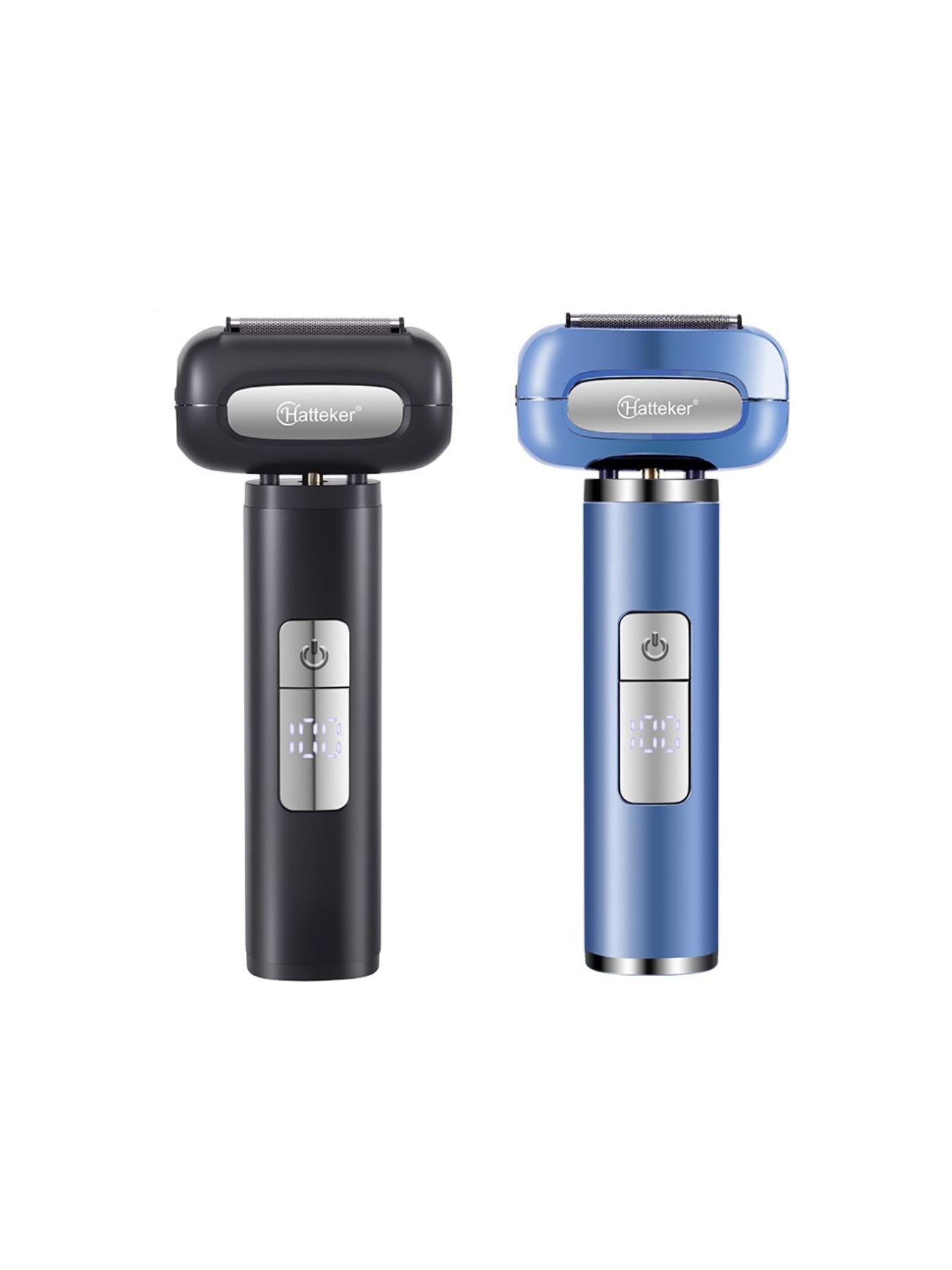 Black electric shaver with LED display from Trendsi, featuring a sleek design and one-size-fits-all functionality.