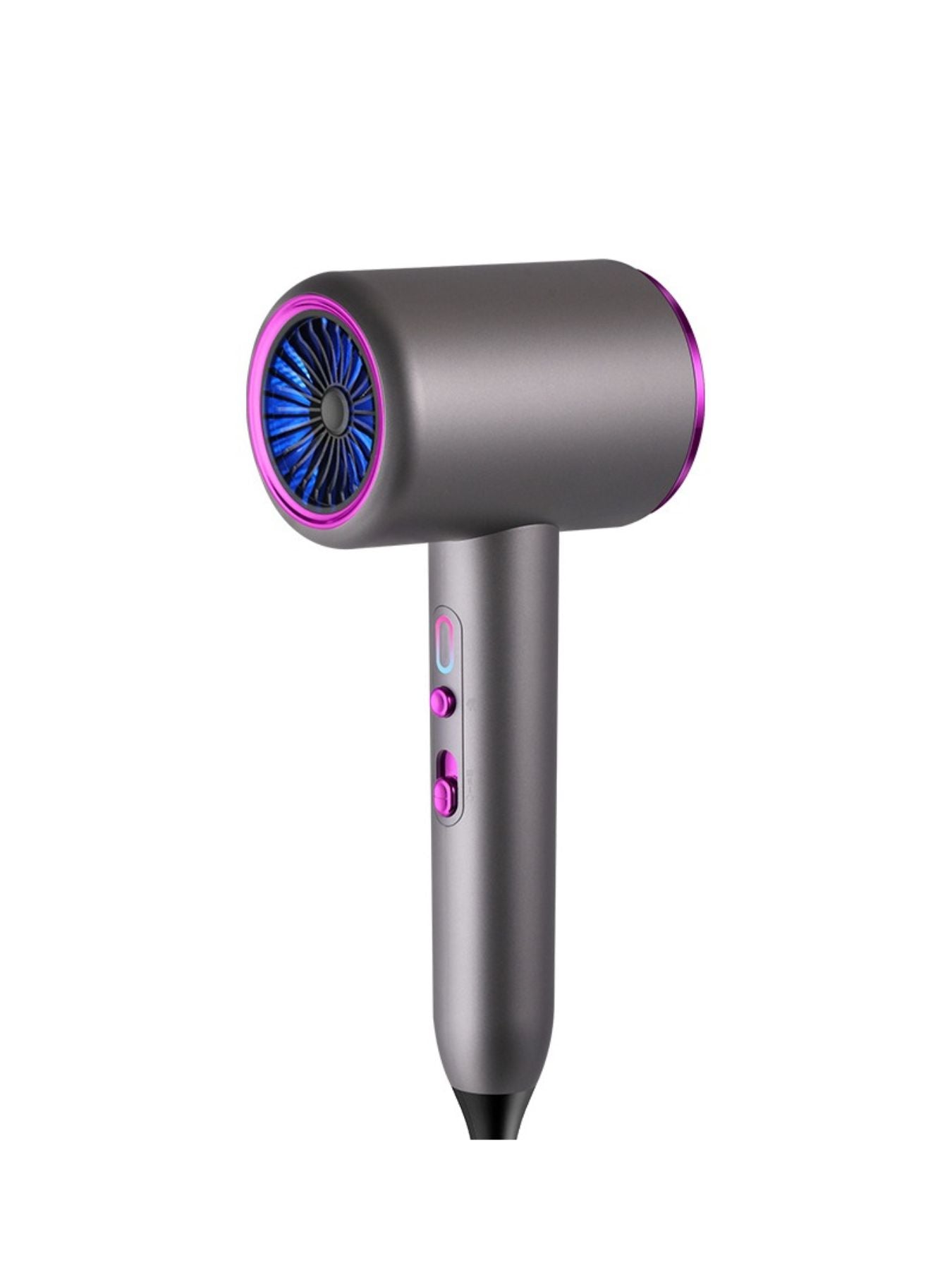 Dark gray high-speed hair dryer with temperature control and European plug, from Trendsi.