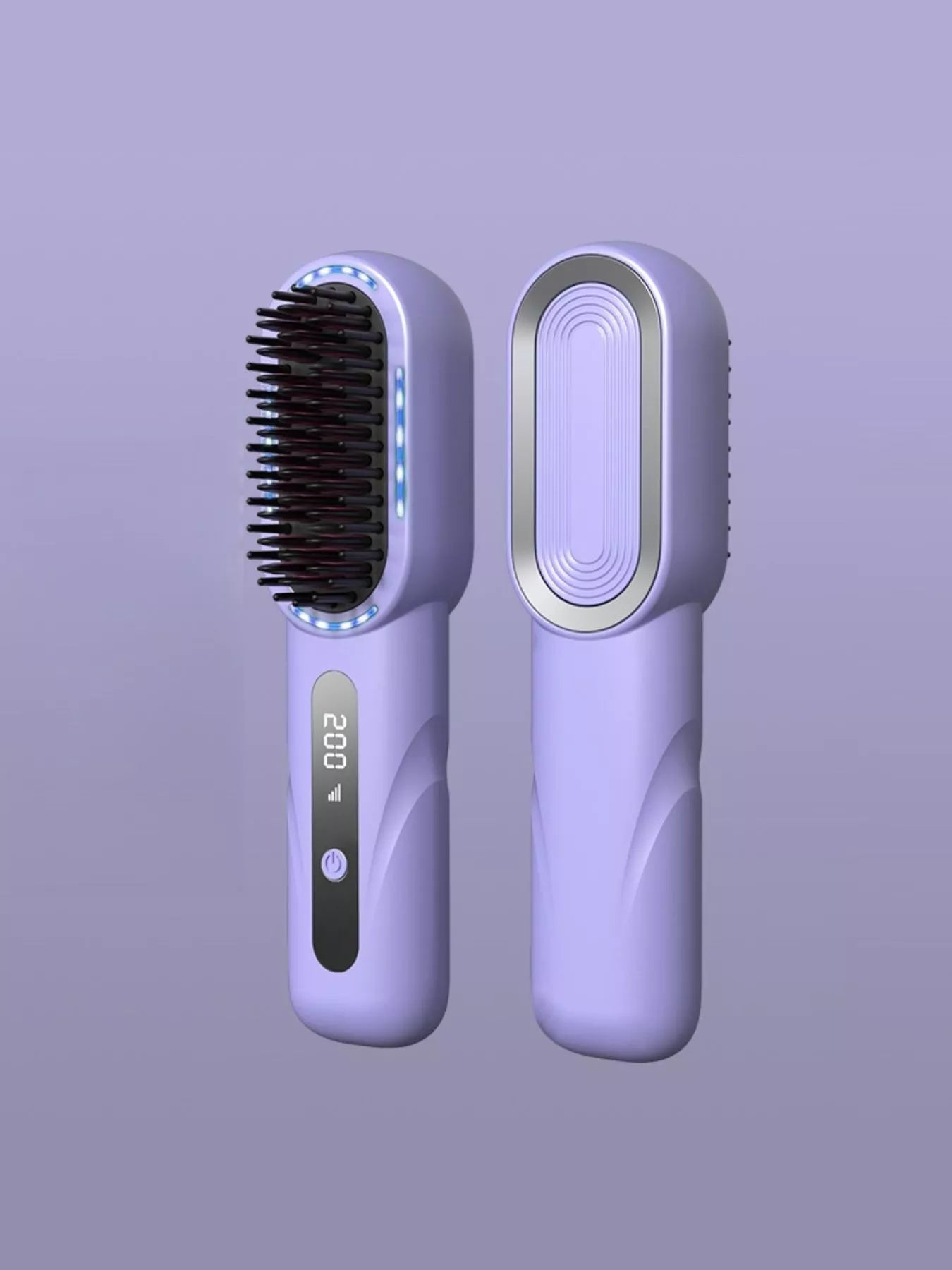 Dark gray fast heating straightening comb by Trendsi, showing the sleek design and ceramic plates for smooth hair styling.