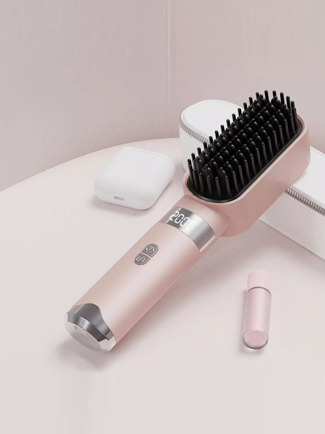 Light blue Trendsi fast heating straightening comb with sleek design, ideal for quick, effective hair styling.