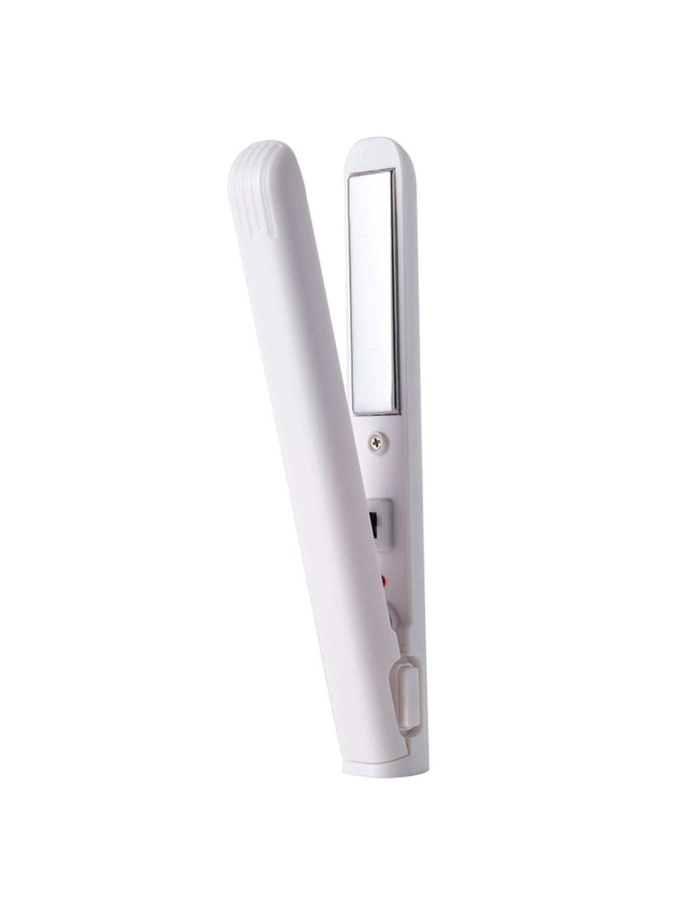 Pink portable cordless hair straightener by Trendsi, compact design with ceramic plates for quick styling on the go.