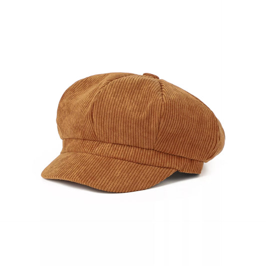 Vintage corduroy newsboy cap by Trendsi, featuring a classic rounded brim and textured fabric for a stylish, retro look.