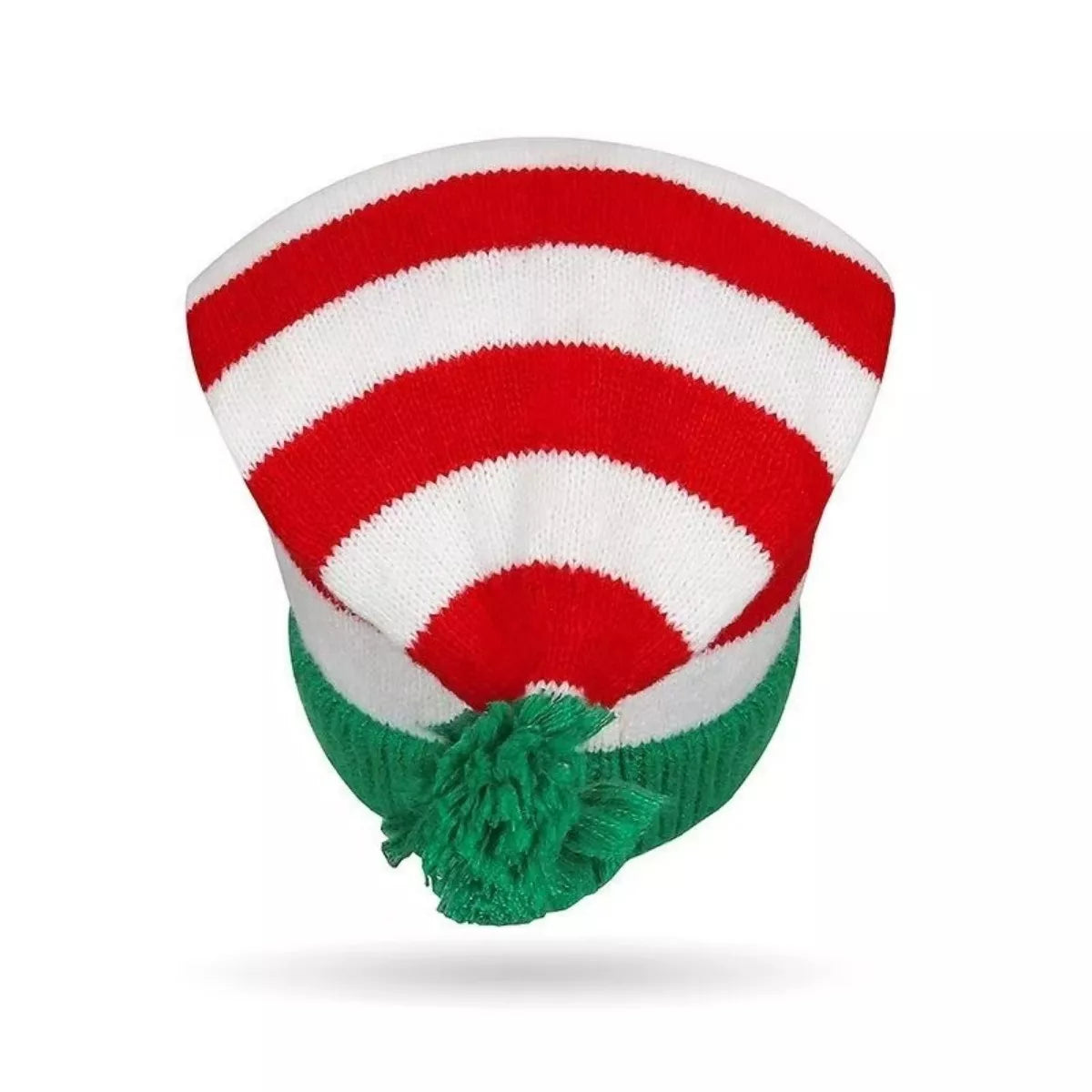 Christmas knitted beanie hat by Trendsi featuring festive holiday patterns and cozy woolen texture.