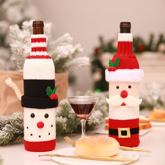 Christmas wine bottle cover from Trendsi, featuring festive red and green design with holiday-themed patterns and decorative accents.