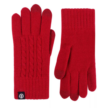 Trendsi cable knit touchscreen gloves in cozy wool blend with ribbed cuffs and thumb holes for warmth and style.
