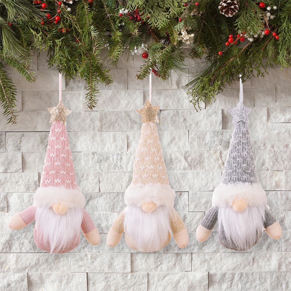 Assorted 2-piece faceless gnome hanging widgets, decorative garden or indoor ornaments by Trendsi, featuring whimsical gnome designs.