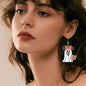 Halloween Mickey Ghost dangle earrings featuring ghost and Mickey Mouse designs, perfect for festive costume accessories.