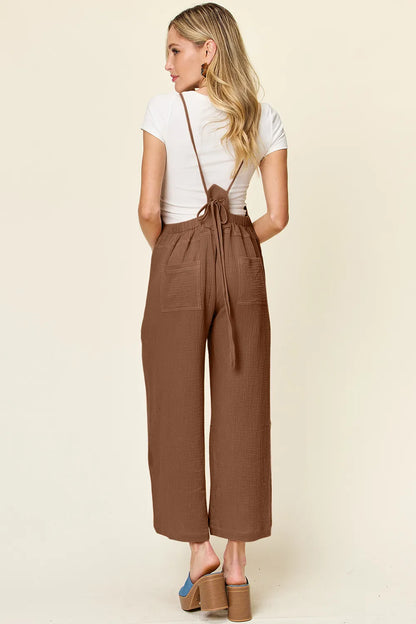 Trendsi Double Take full-size texture sleeveless wide-leg overall, featuring a stylish, lightweight design and relaxed fit.