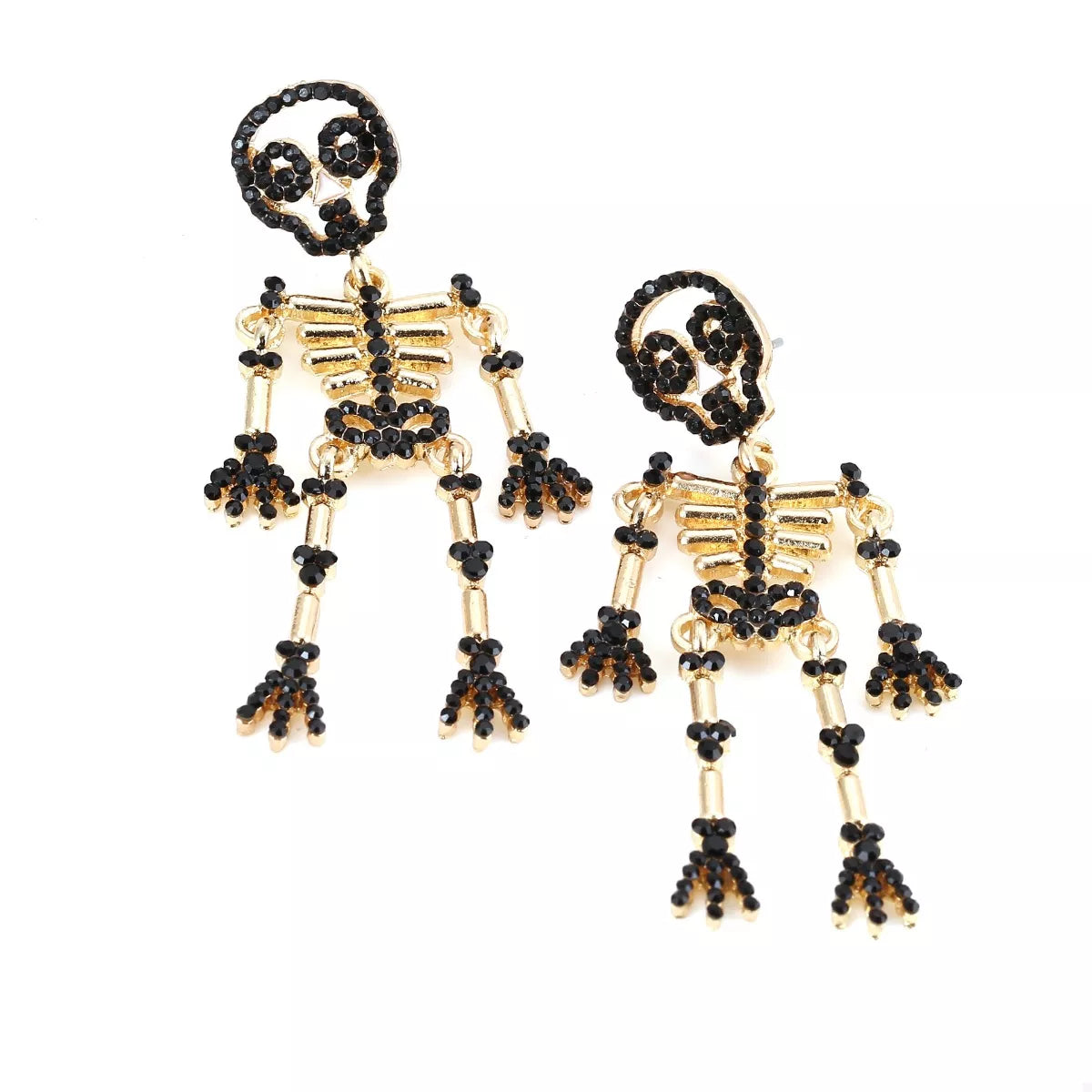 Halloween Skeleton Statement Earrings by Trendsi featuring spooky skeleton designs for Halloween-themed jewelry.