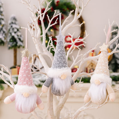 Assorted 2-piece faceless gnome hanging widgets with whimsical designs, perfect for outdoor or indoor seasonal decor.