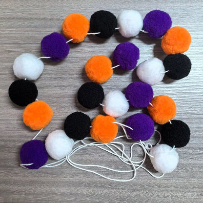 Halloween decorative felt ball by Trendsi, showing colorful felt balls arranged for festive Halloween decoration.