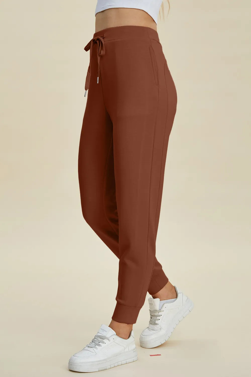 Basic Bae full size air scuba joggers by Trendsi with high waist, drawstring, and relaxed fit in a stylish casual look.