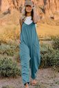 Trendsi double take full size v-neck sleeveless jumpsuit with pockets, stylish and comfortable for casual wear.