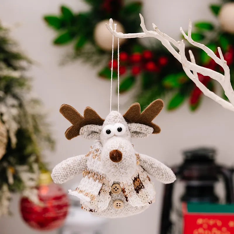 Santa, snowman, and reindeer hanging ornament from Trendsi featuring festive holiday characters for Christmas decor.