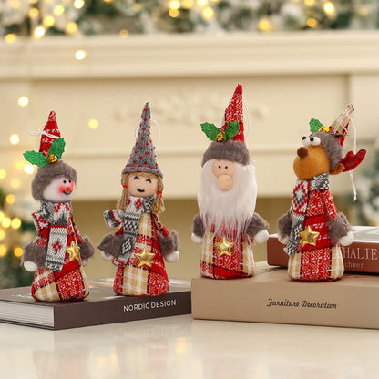 Two colorful Christmas gnome hanging decorations featuring festive hats and beards, perfect for holiday home decor.