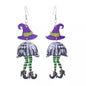 Halloween witch hat and legs dangle earrings featuring black hat and tiny dangling legs, perfect for spooky costume accessories.
