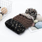 Contrast thermal hat with pompom from Trendsi featuring a cozy knit design and a playful pompom on top.