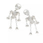 Halloween Skeleton Statement Earrings by Trendsi featuring spooky skeleton design and dangling charm for festive style.