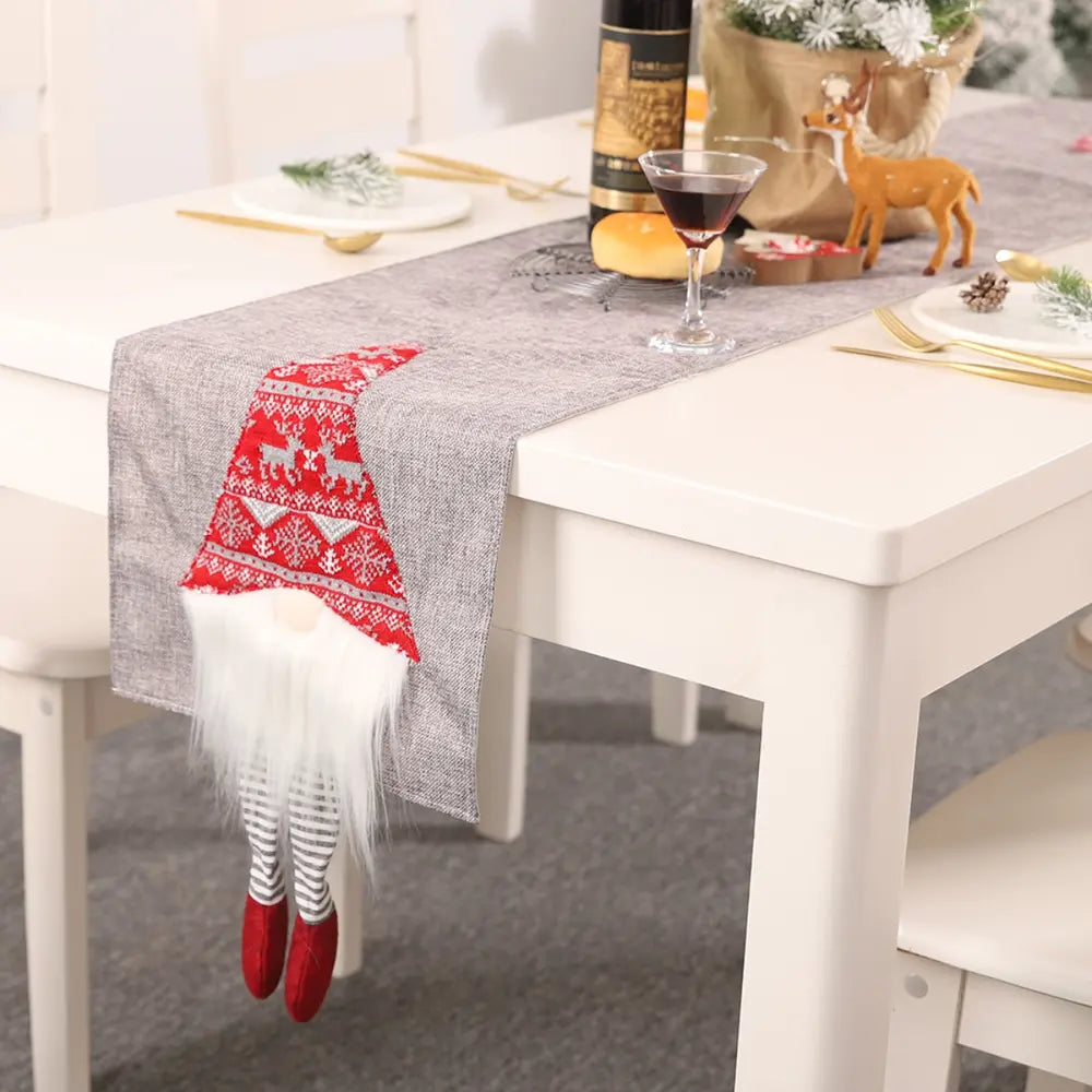 Festive Christmas Element table runner with holiday-themed design, perfect for holiday decorating and table setting.