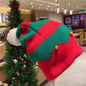 Red Christmas knitted beanie hat by Trendsi featuring festive holiday patterns and a cozy, warm design.