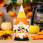 Assorted 2-piece Halloween element ornaments with spooky designs, featuring black and orange colors for festive decoration.