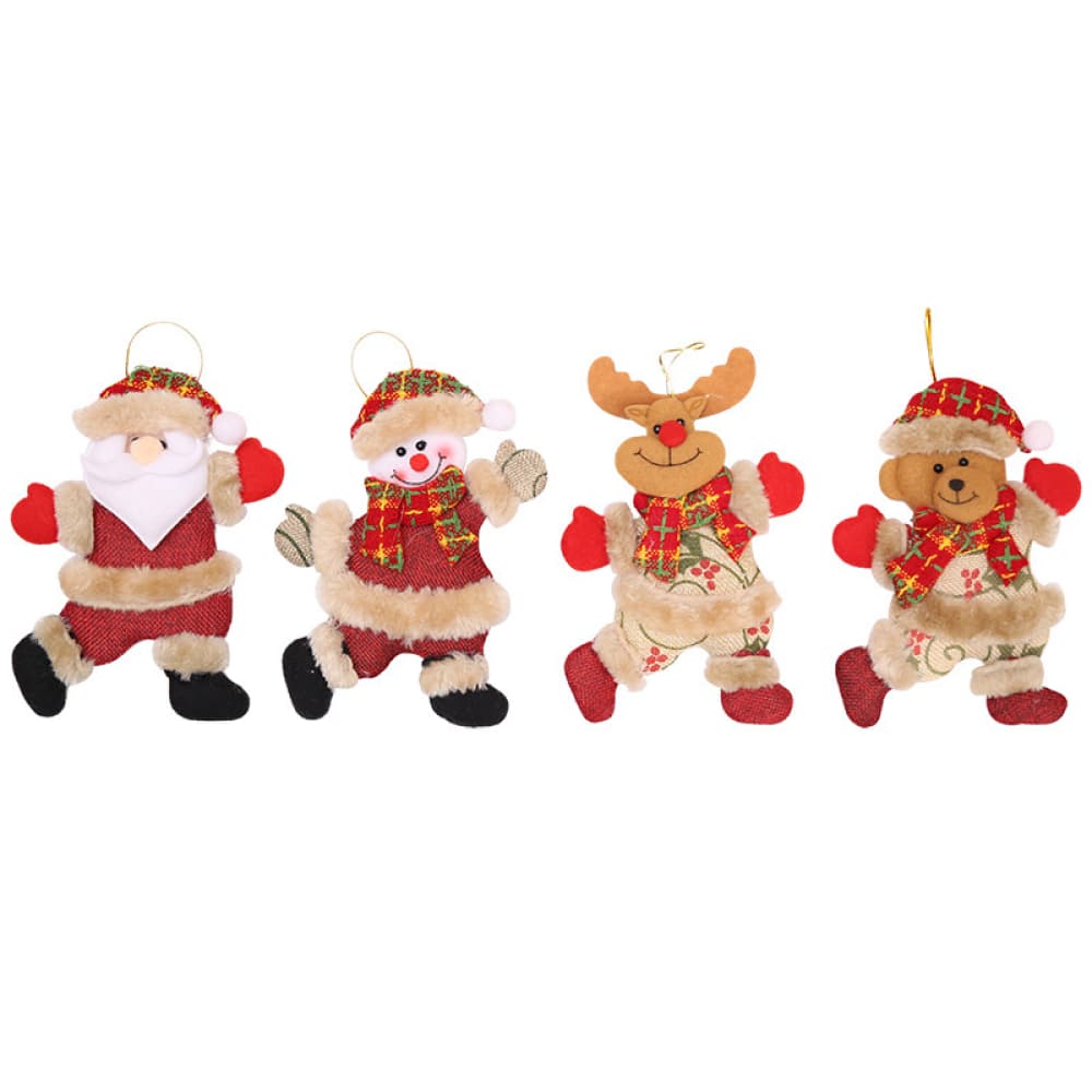 Set of 4 Christmas hanging widgets with festive designs, ideal for holiday decorations by Trendsi.