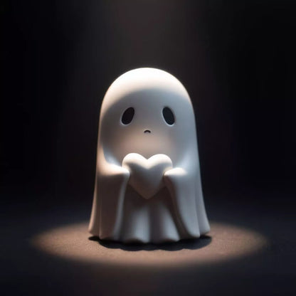 Halloween Ghost Heart decorative ornament by Trendsi featuring a spooky ghost shape with a heart detail for Halloween decor.