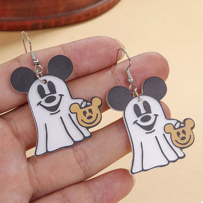 Halloween Mickey Ghost dangle earrings by Trendsi featuring playful Mickey Mouse and ghost design for festive Halloween style