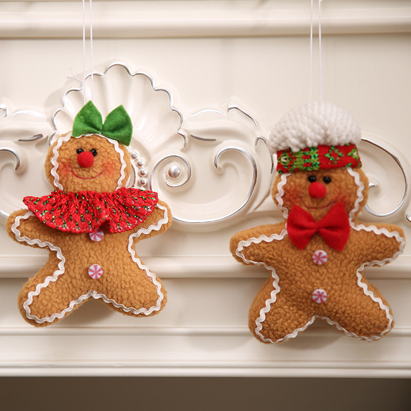 Trendsi gingerbread man ornament with smiling face and decorative details, perfect for holiday decorating or Christmas tree.