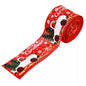 Decorative car and Christmas tree ribbon in red and green, ideal for holiday wrapping and festive decorations.