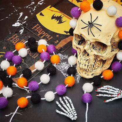 Colorful Halloween decorative felt ball from Trendsi, perfect for festive party decor and seasonal arrangements.