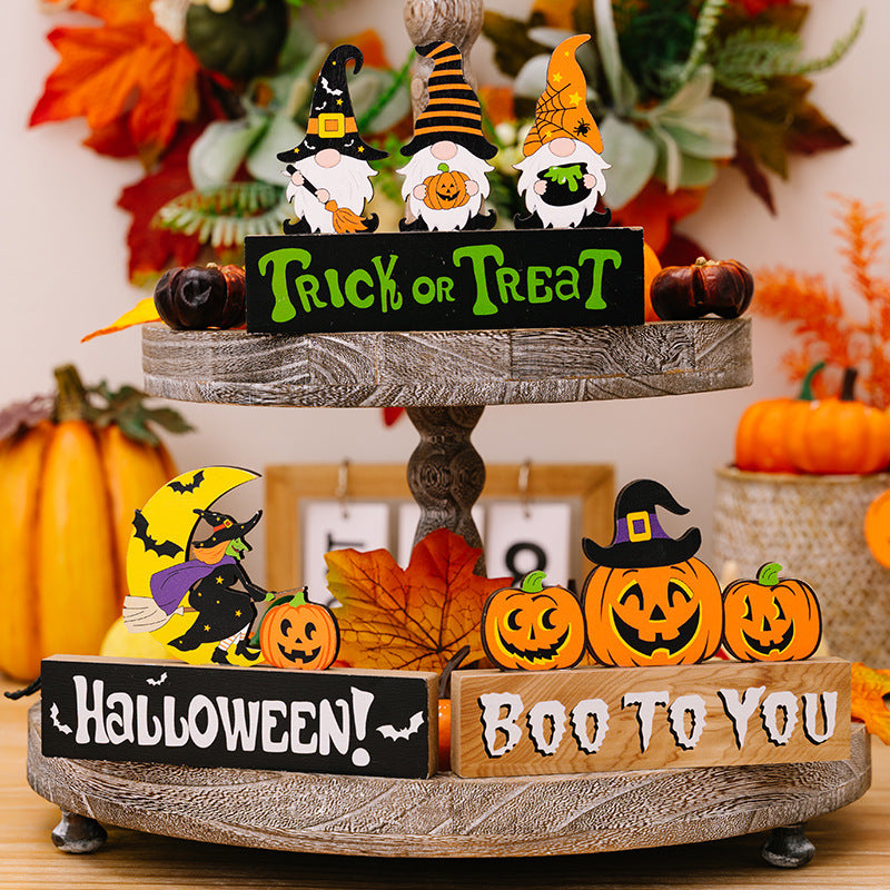 Assorted 2-piece Halloween element ornaments with spooky designs, perfect for seasonal decor and festive display.