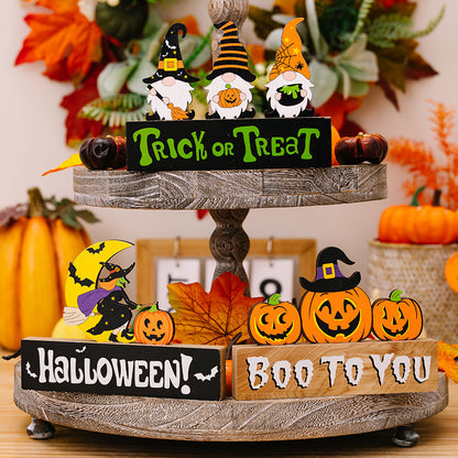 Assorted 2-piece Halloween element ornaments with spooky designs, perfect for seasonal decor and festive display.