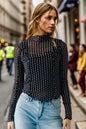 Trendsi Oh Full Size Frill Printed Mock Neck Long Sleeve Top, featuring a stylish mock neck, long sleeves, and floral print design.