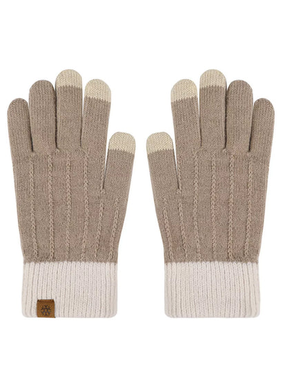 Warm knitted touchscreen gloves from Trendsi featuring cozy fabric and conductive fingertips for easy device use in cold weather.