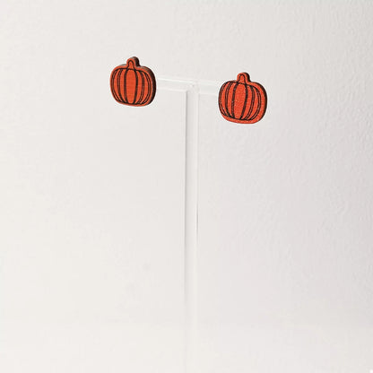 Halloween-themed stud earrings set with spooky designs, featuring three trendy earrings for festive accessories.