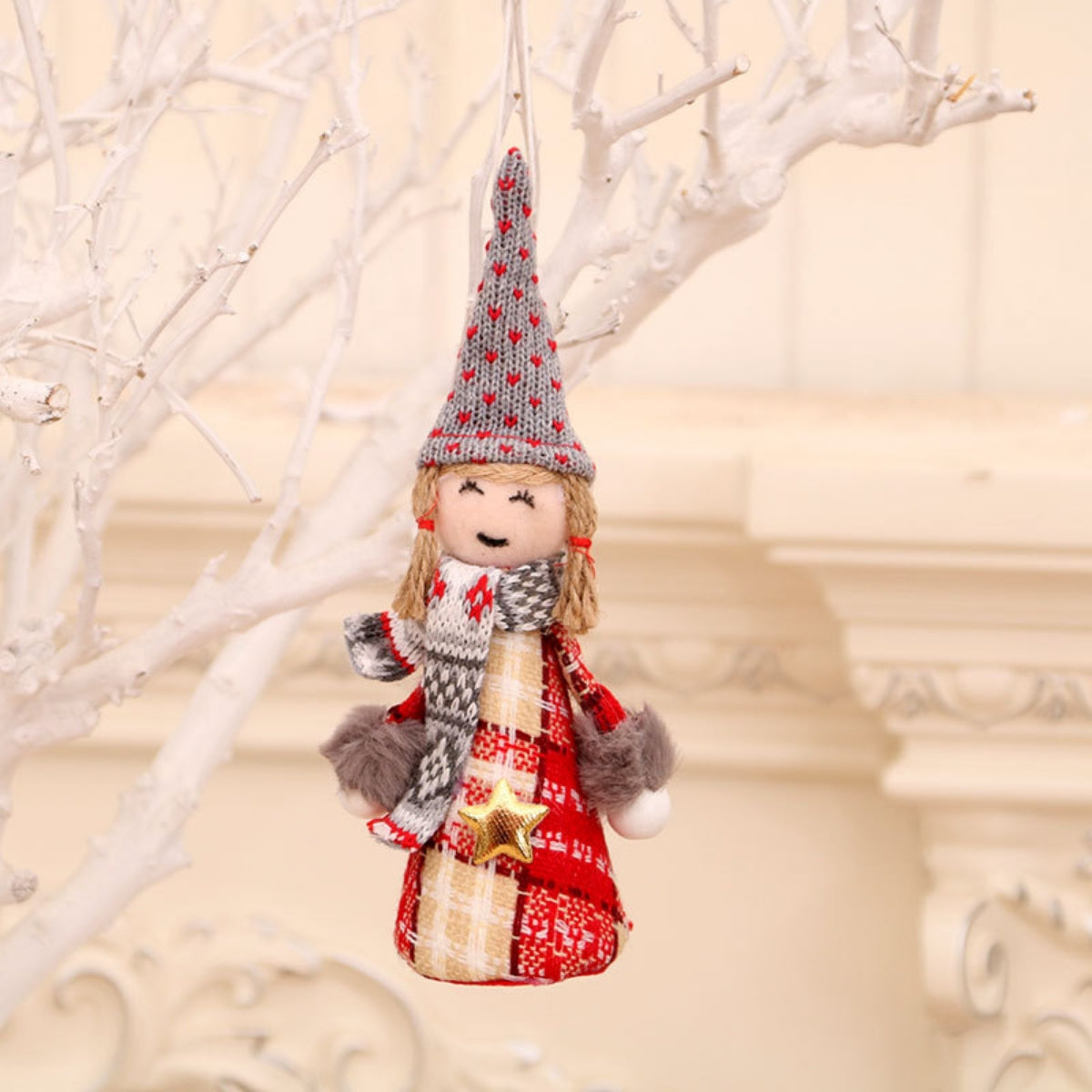 Assorted 2-piece Christmas gnome hanging widgets with festive red and green hats and beards, ideal for holiday decor.