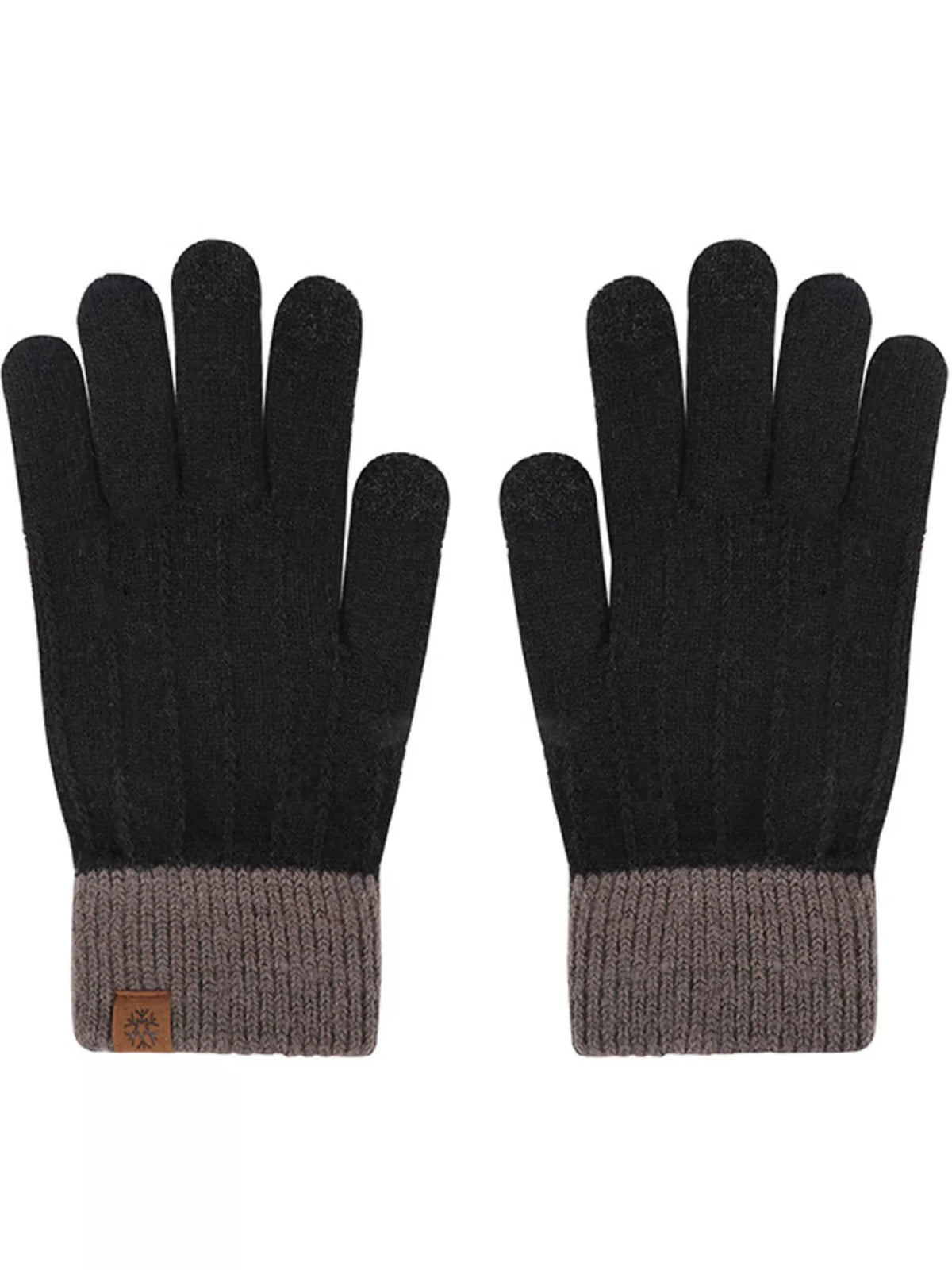 Warm knitted touchscreen gloves from Trendsi featuring cozy fabric and touchscreen-compatible fingertips for easy device use.