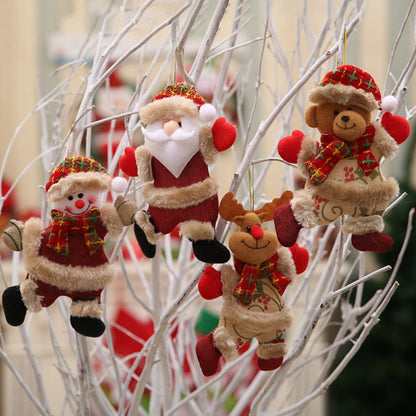 Four festive Christmas hanging widgets with colorful designs, perfect for holiday decorations and seasonal displays.