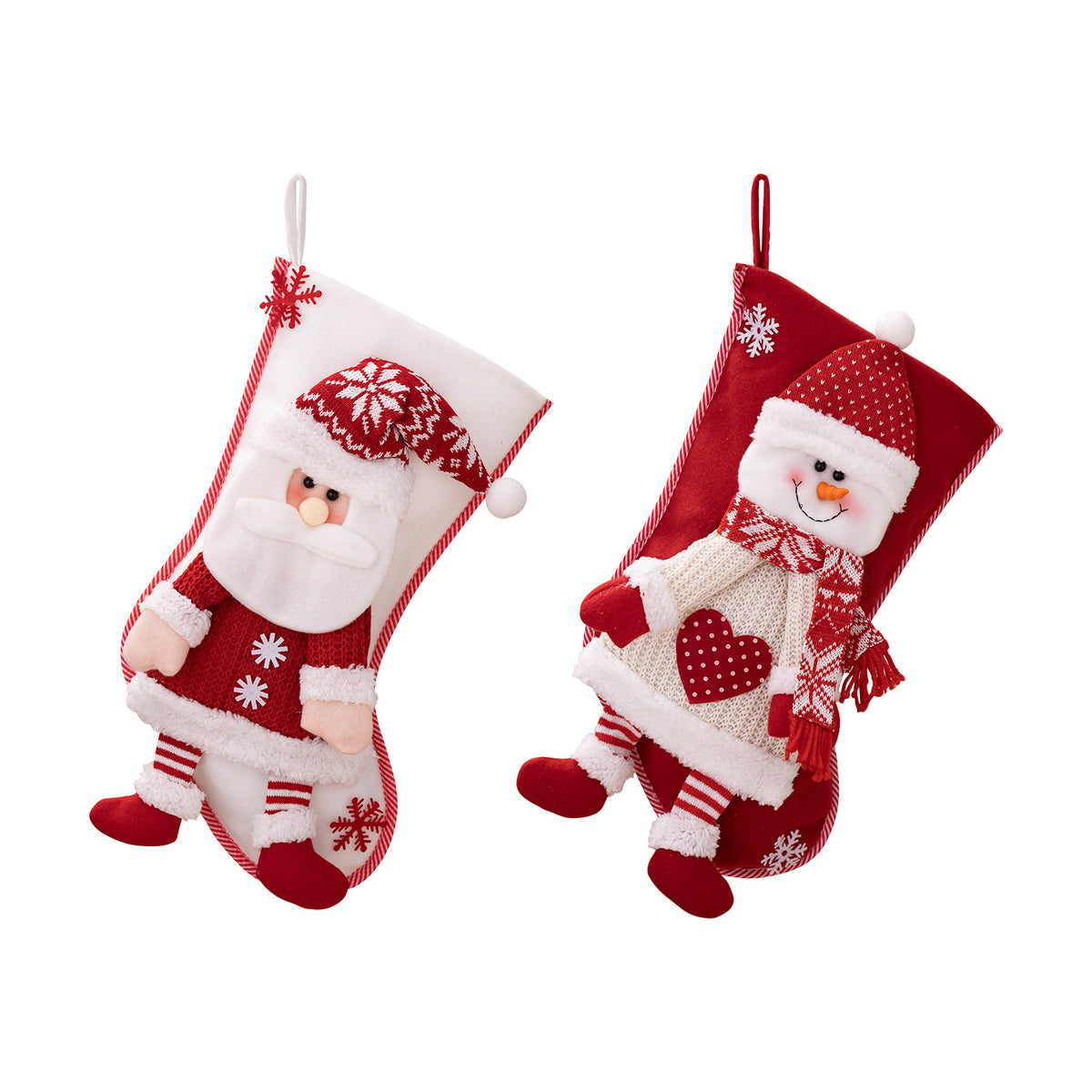 Red Christmas stocking hanging widget by Trendsi with festive design, perfect for holiday decoration and gift hanging.