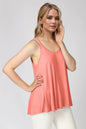 Trendsi Basic Bae bamboo camisole with scoop neck and double spaghetti straps, made from soft bamboo fabric.