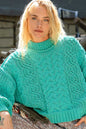 POL Mock Neck Cable Knit Sweater