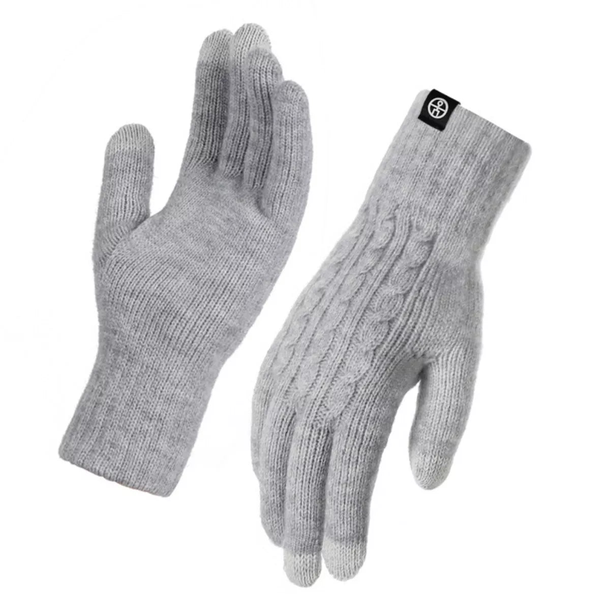 Trendsi cable knit touchscreen gloves in cozy, textured knit with fingertip touch capability for smartphones and tablets.