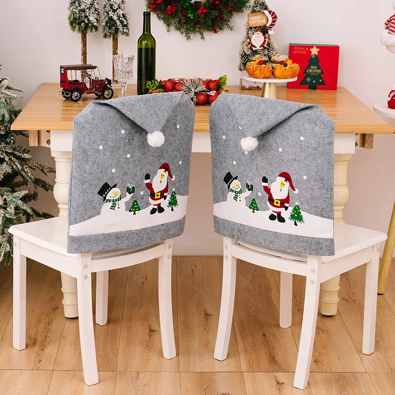 Christmas pattern chair cover by Trendsi featuring festive red and green holiday designs on a fabric chair seat.