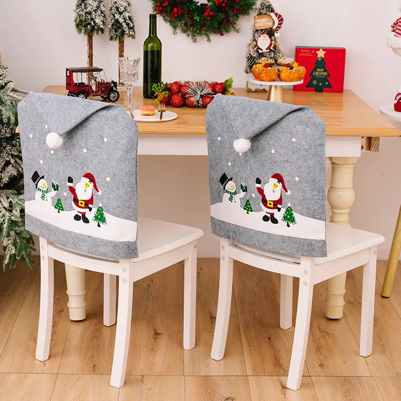 Christmas pattern chair cover by Trendsi featuring festive holiday designs, fits standard dining or accent chairs.
