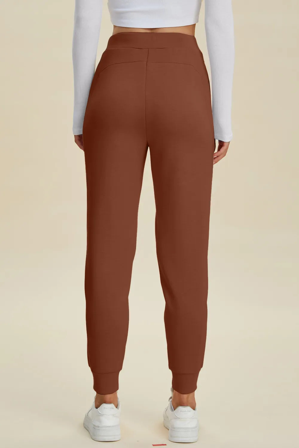 Trendsi Basic Bae full-size air scuba joggers with high waist, drawstring, and relaxed fit in soft fabric.