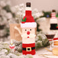 Christmas knit wine bottle cover with festive red and green patterns, designed by Trendsi for holiday celebrations.